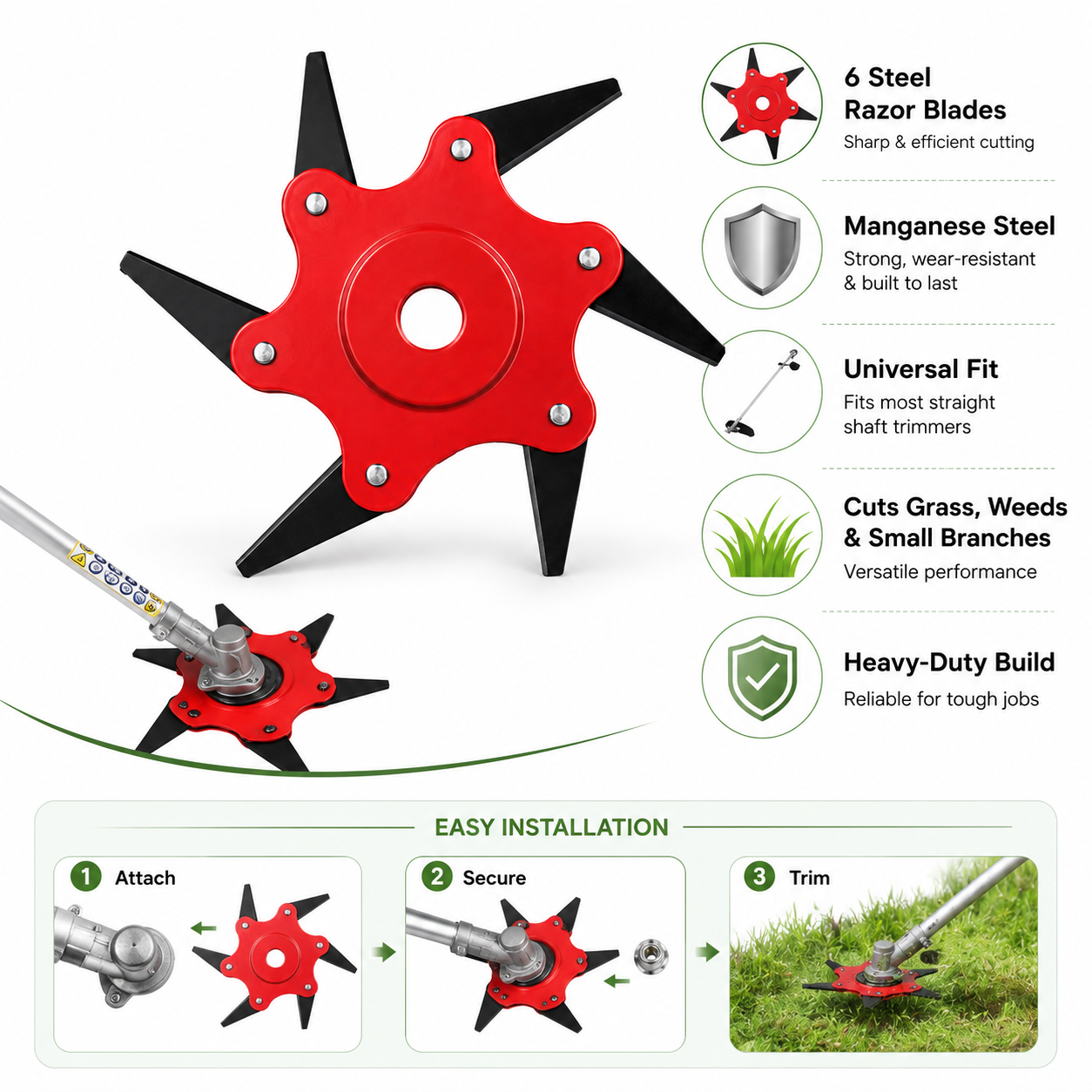 Universal Steel Razor Grass Trimmer Head