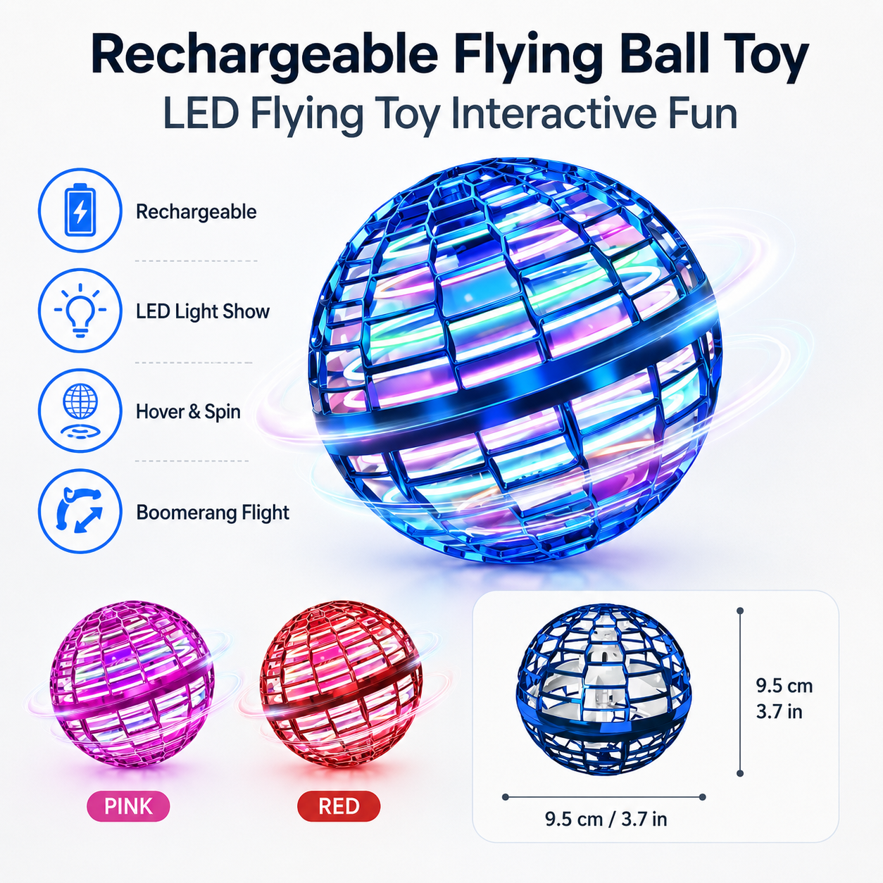LED Rechargeable Flying Ball Toy