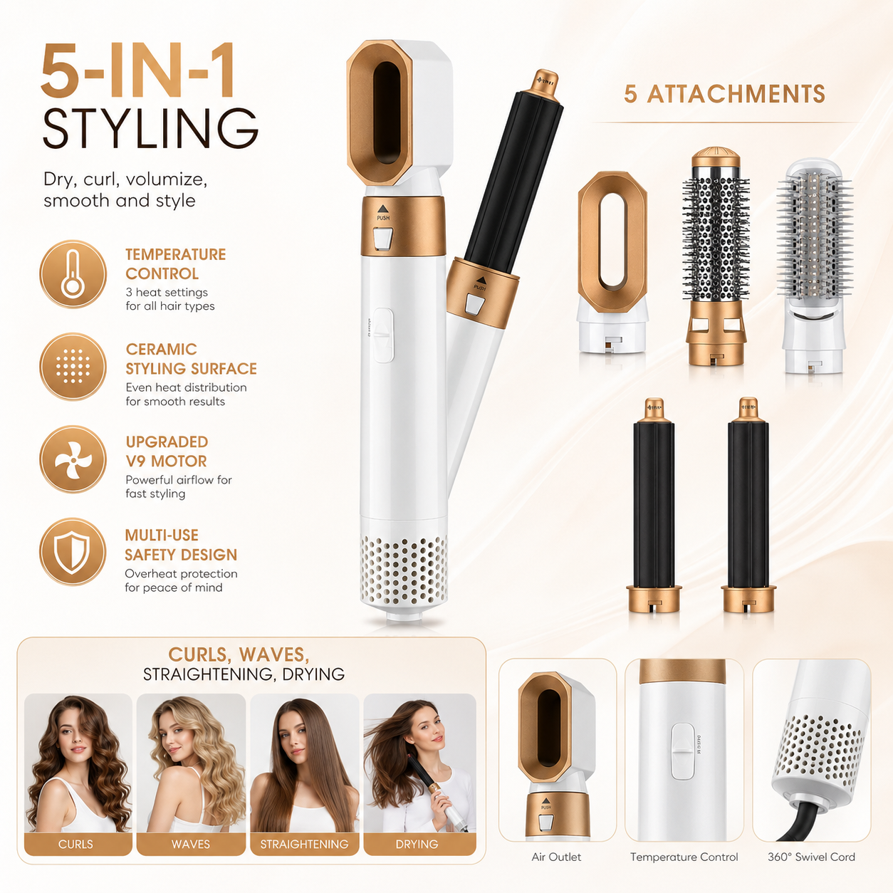 Professional Ceramic Hair Dryer with Temperature Control