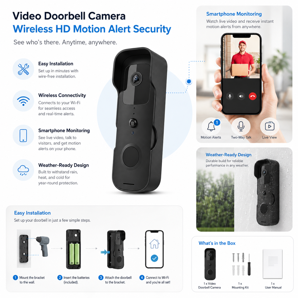 Wireless HD Video Doorbell Camera