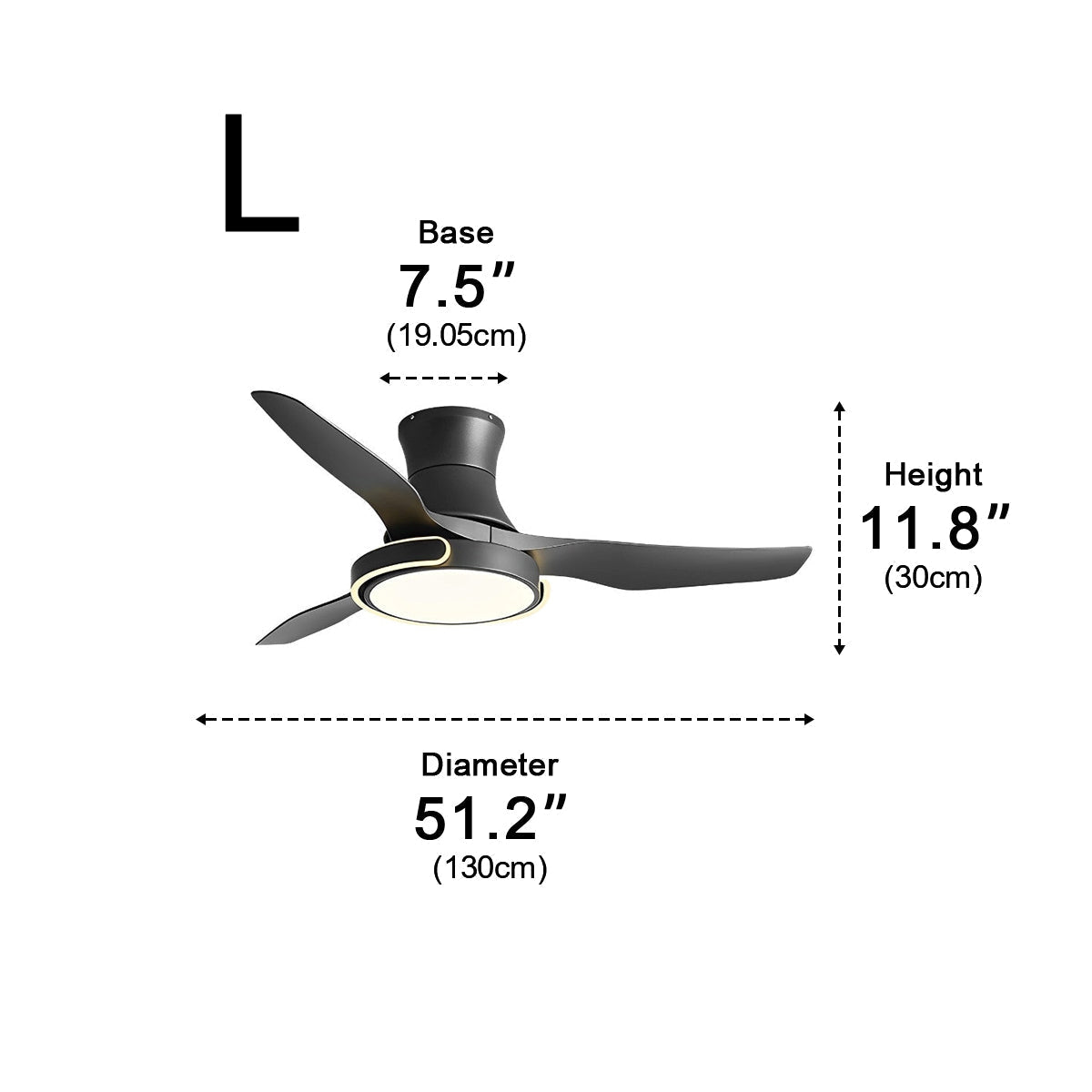 Ceiling Fan with Lights DC Motor Remote Control Reversible