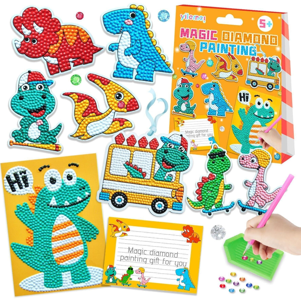 Diamond Painting Kit, Unicorn & Dino Set