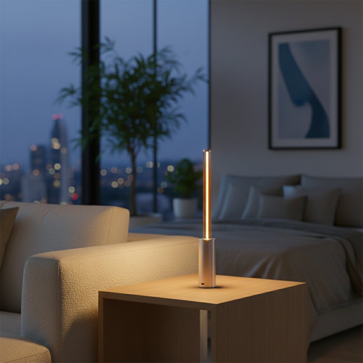 Modern Cylinder Dimmable LED Table Lamp Ambient Light