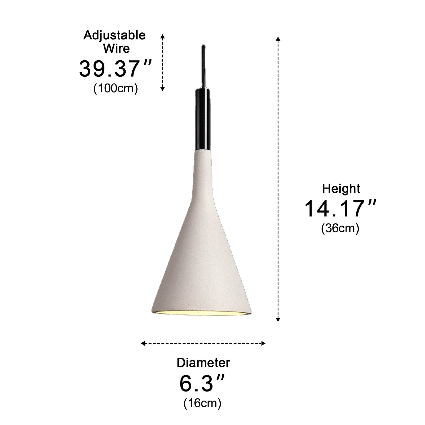 Modern Minimalist Bell-shaped Concrete Bar LED Pendant Lights