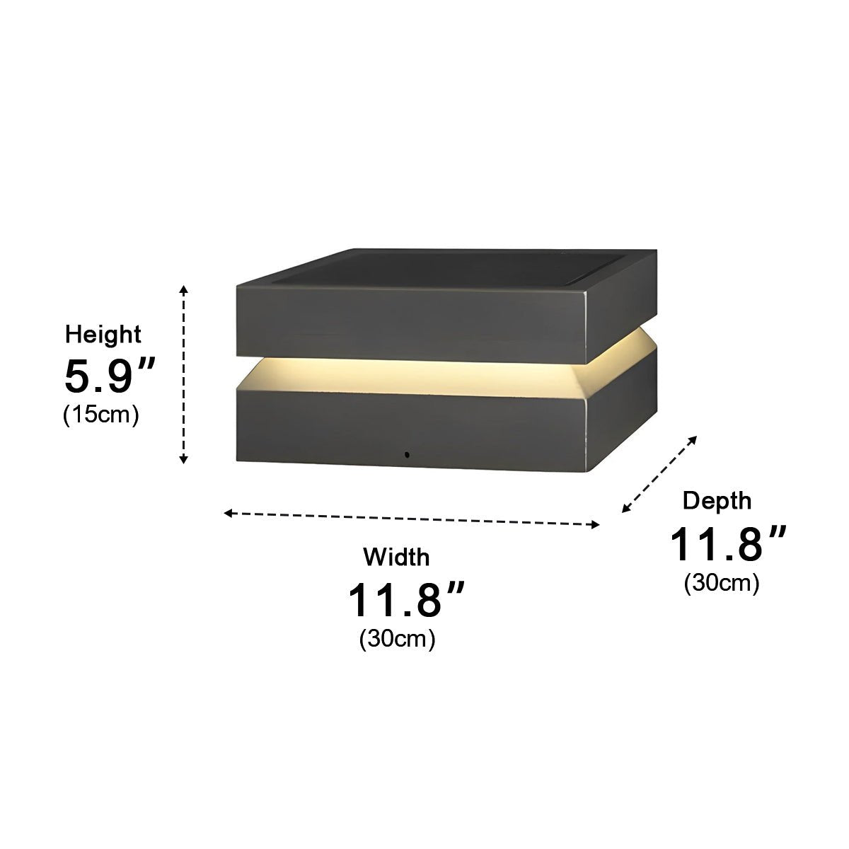 Modern Square Waterproof Black Outdoor Post Lights