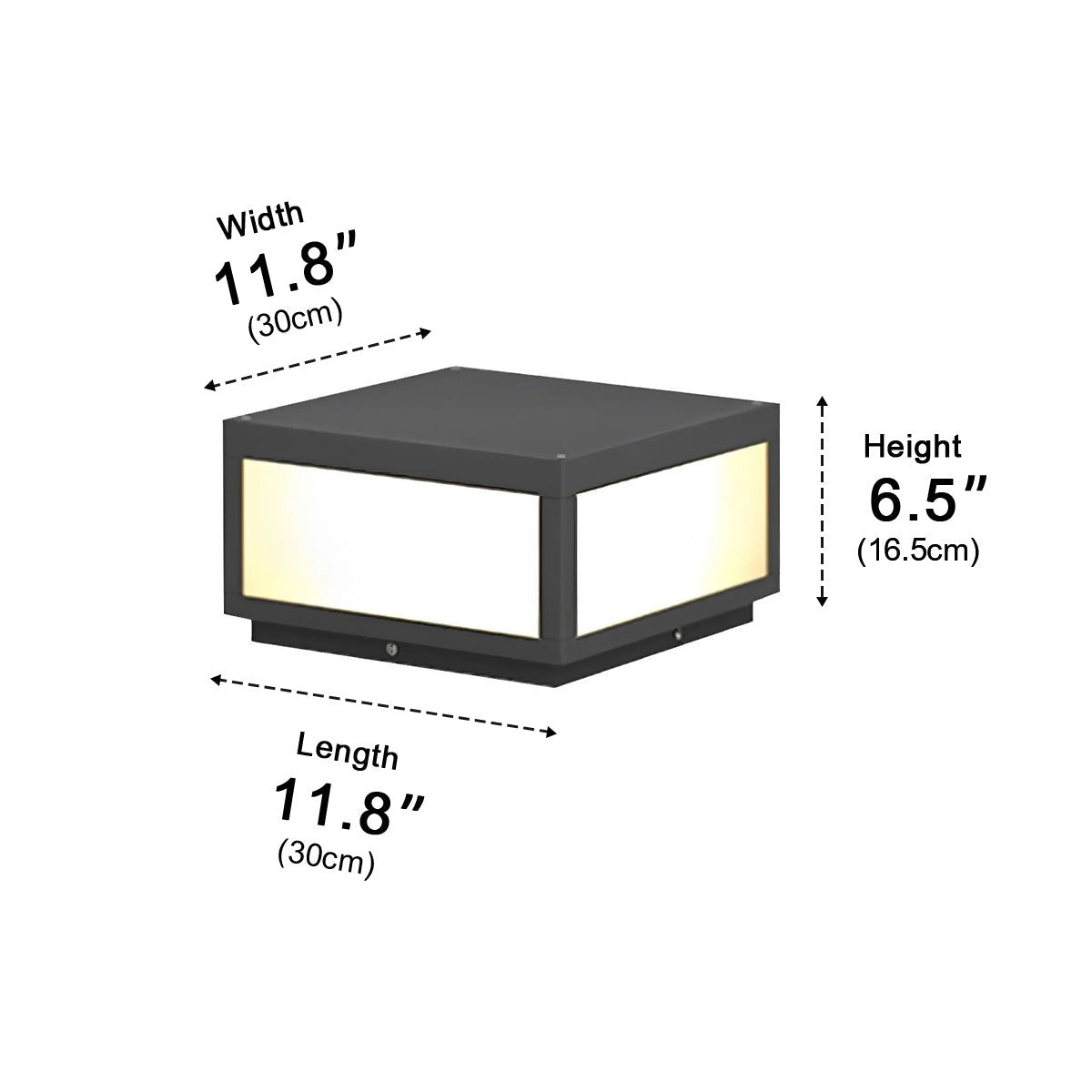 Waterproof Post Cap Aluminum Column Pedestal Light