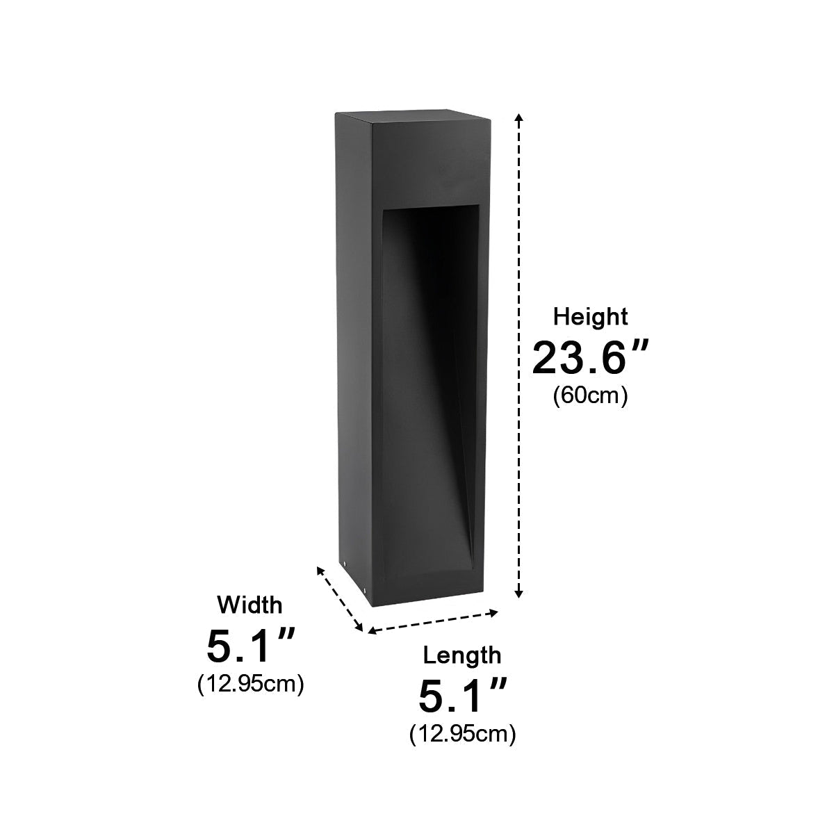 Outdoor Square LED Waterproof Black Pathway Walkway Lights