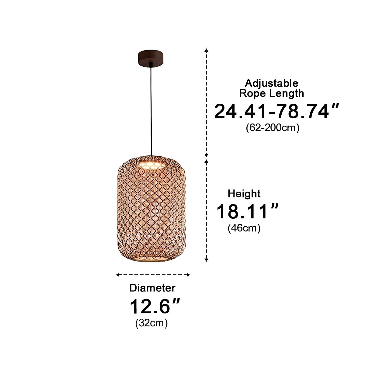 Vintage Waterproof Rattan LED Outdoor Ceiling Lights Lanterns