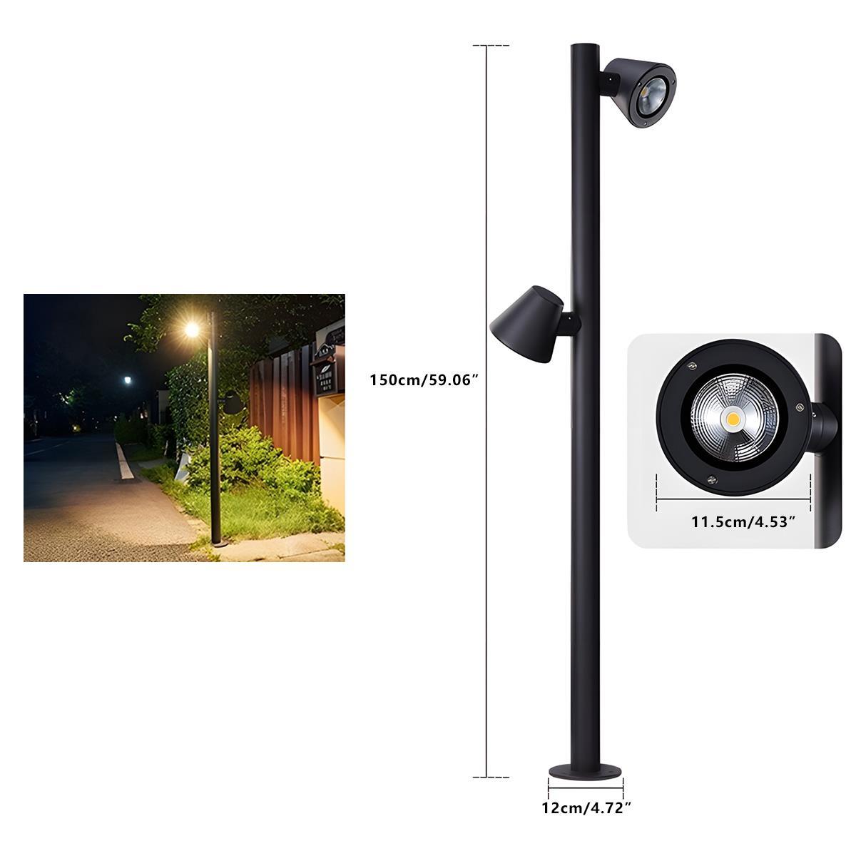 Waterproof Flash Black Modern Column Outdoor Street Pole Lights