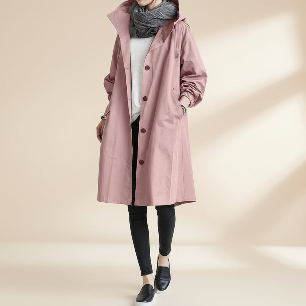 Hooded Waterproof Trench Coat for Women