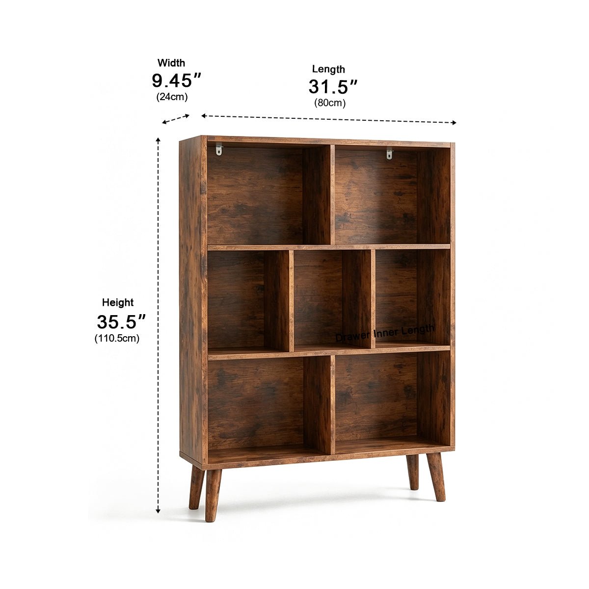 Wooden Cubic Bookshelf 3-Layer Cabinet Storage Shelf