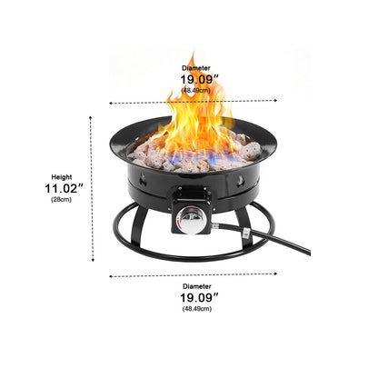 19 Inch Portable Outdoor Smokeless Gas Fire Pit