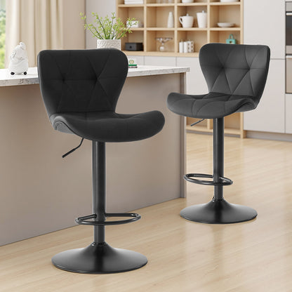 2 Pack Modern Ergonomic Adjustable Swivel Bar Stools