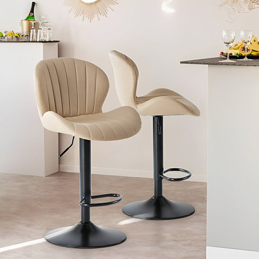 2 Pack Modern Ergonomic Swivel Bar Stools