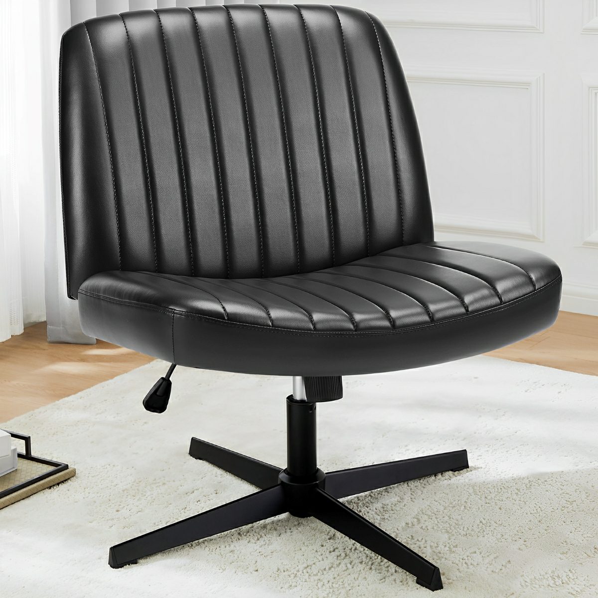 26 inches 360 Swivel Ergonomic Cross-Legged Chair, Home Office Chair