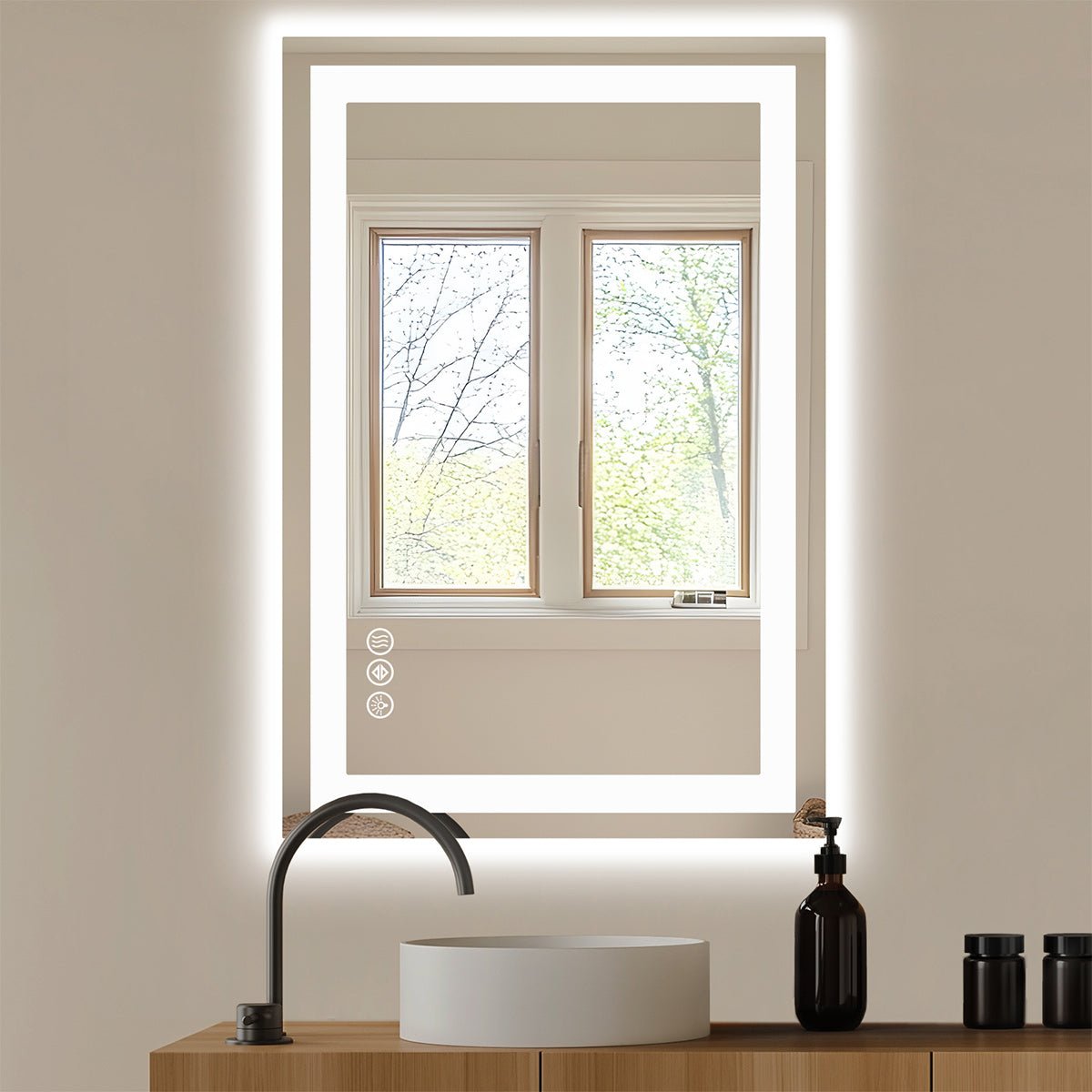 28" Anti-fog LED Bathroom Mirror LED Light Wall Mirror