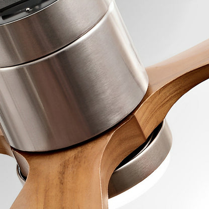 Modern Wood Grain 6-Speed Reverse DC Motor Fan Ceiling Fan Light