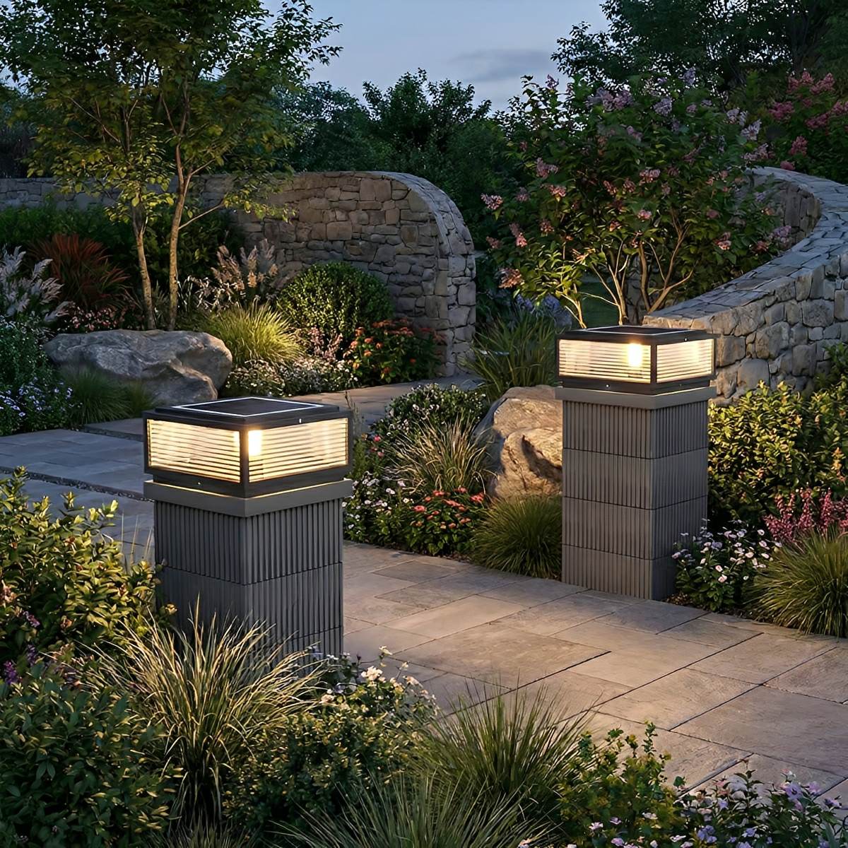 Waterproof Modern Square Outdoor Post Lights Fence Pillar Light