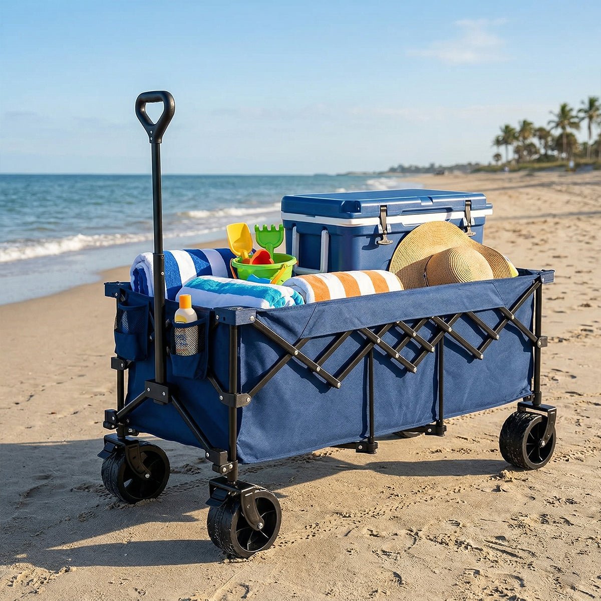 300L Heavy Duty Folding Utility Wagon Cart with All-Terrain Wheels