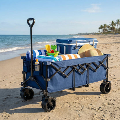 300L Heavy Duty Folding Utility Wagon Cart with All-Terrain Wheels