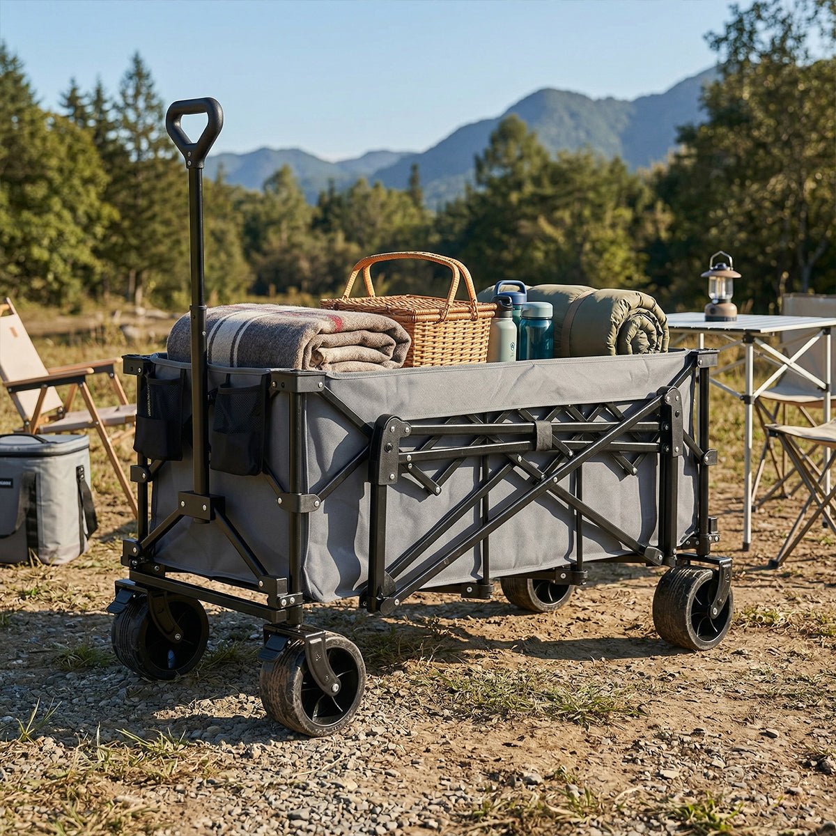 300L Heavy Duty Folding Utility Wagon Cart with All-Terrain Wheels