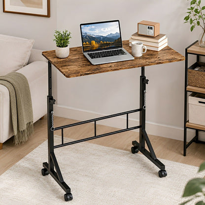 31.5" Adjustable Mobile Rolling Ergonomic Office Desk