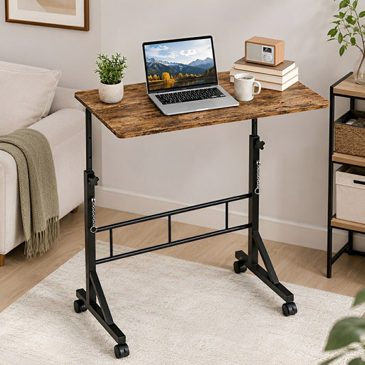 31.5" Adjustable Mobile Rolling Ergonomic Office Desk