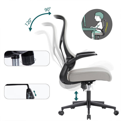 360 ° Rotatable Ergonomic Computer Mesh Office Chair with Armrests Support