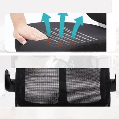 360 ° Rotatable Ergonomic Computer Mesh Office Chair with Armrests Support