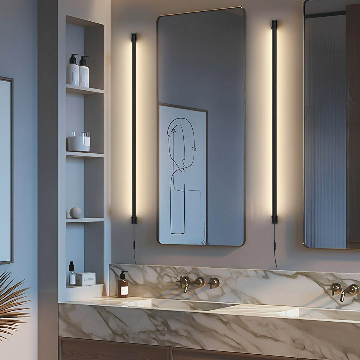 360°  Rotatable Modern Minimalist Plug-in LED Long Strip Lights Wall Light
