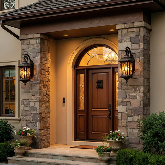 Vintage Waterproof Window Paper-cuts Outdoor LED Porch Light Exterior Wall Lights
