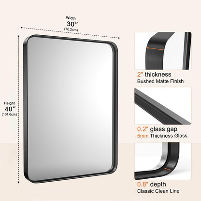 40"×30" Modern Farmhouse Bathroom Vanity Mirror Wall Mirror