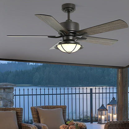 52" Classic Outdoor DC Motor Reverse Ceiling Fan Light