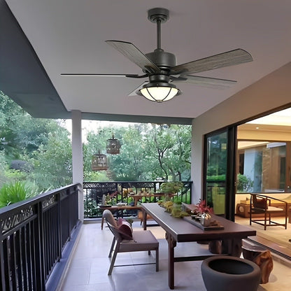 52" Classic Outdoor DC Motor Reverse Ceiling Fan Light