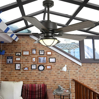 52" Classic Outdoor DC Motor Reverse Ceiling Fan Light