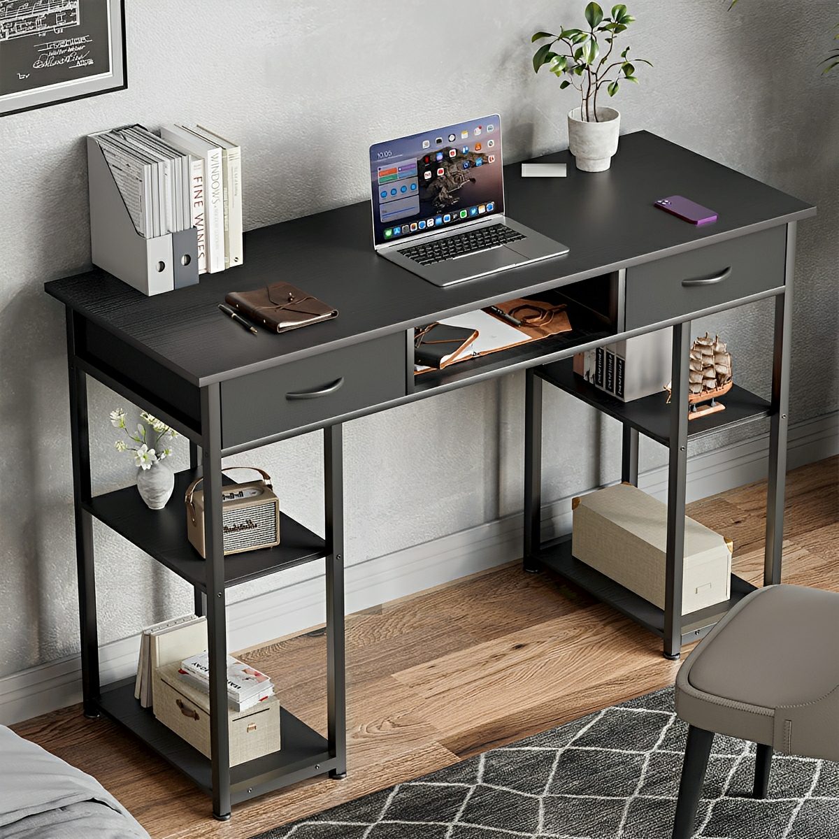 55" Computer Desk with 6 Drawers - for Home Office