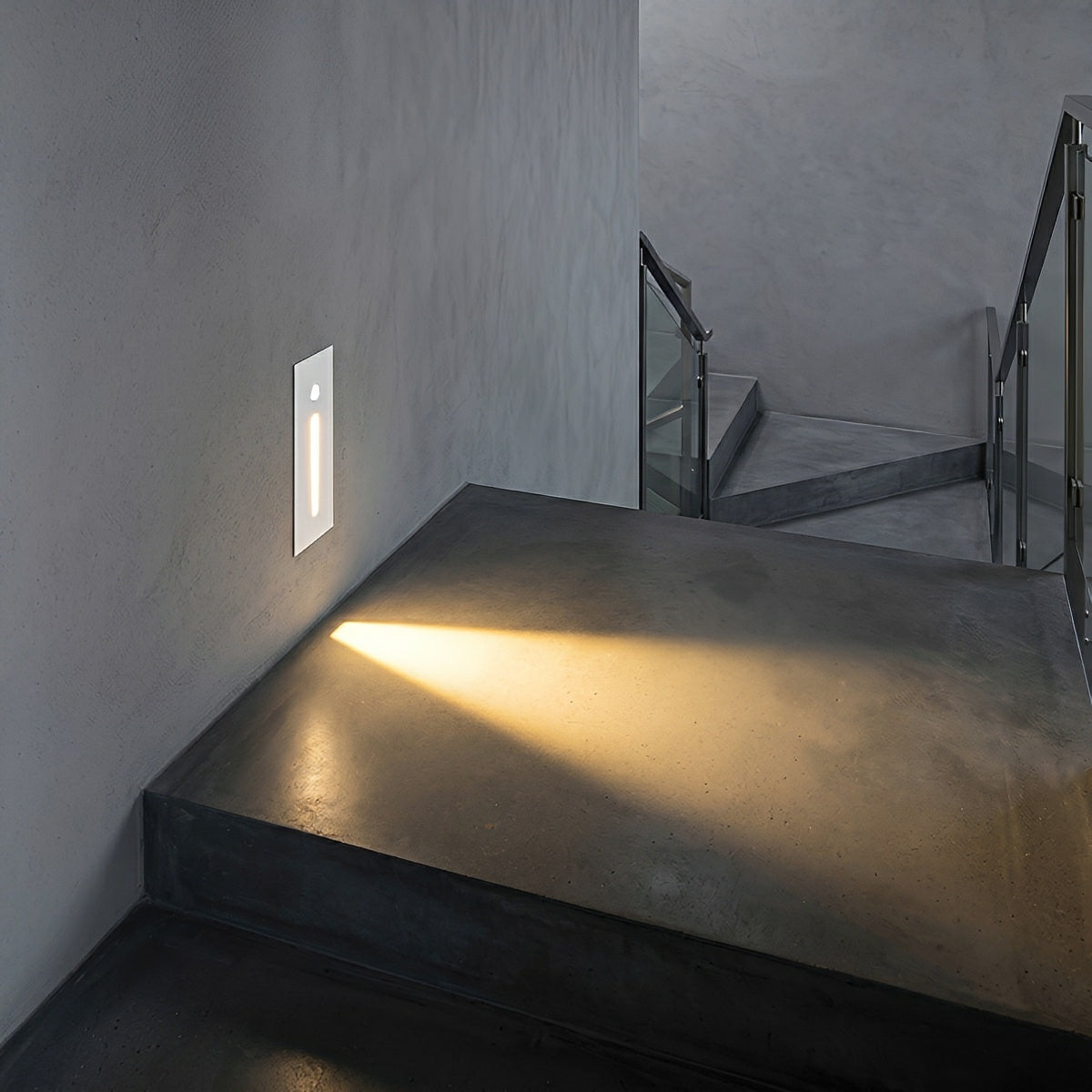 Modern Waterproof White Rectangle LED Waterproof Recessed Stair Lights Step Lights