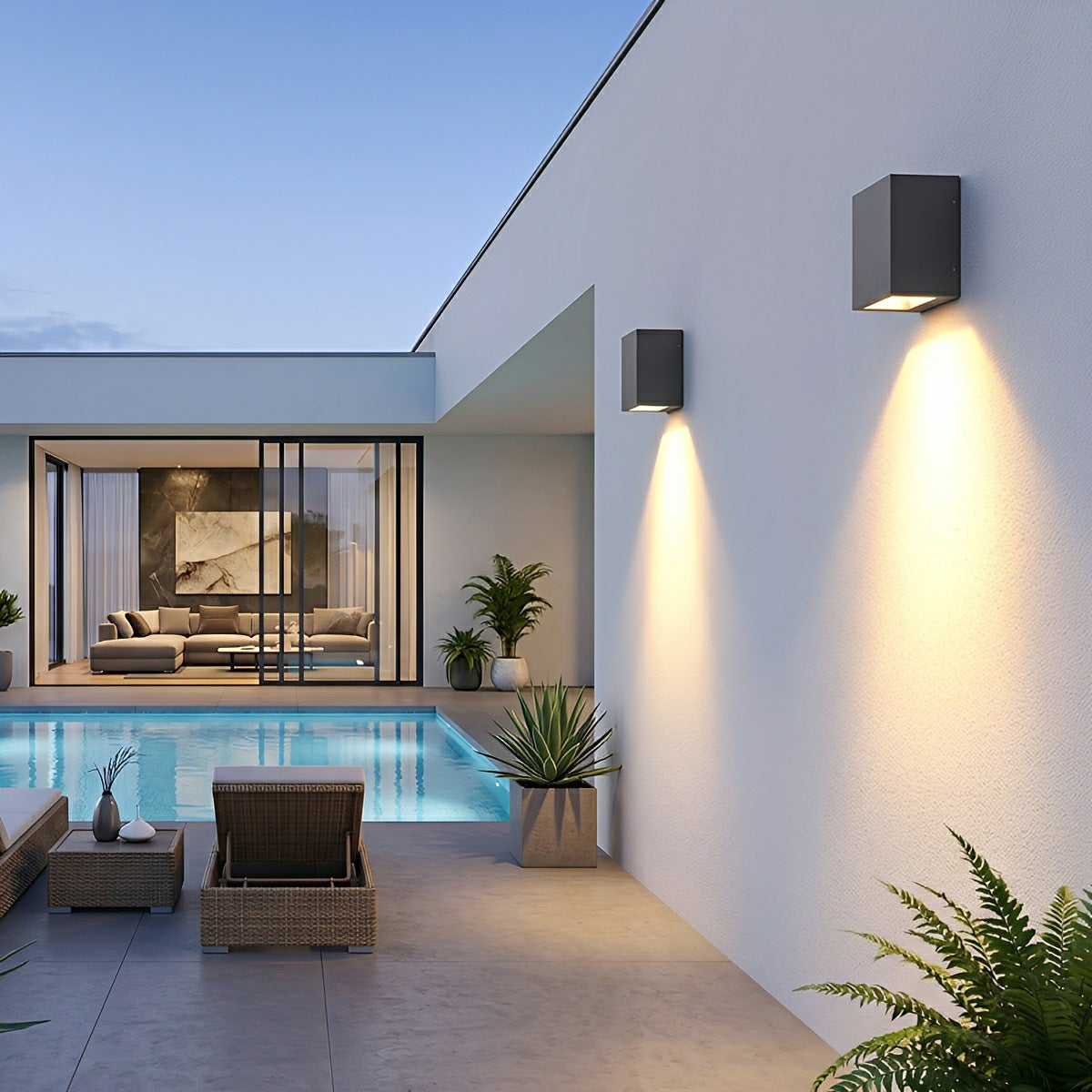 Two Light Effect Optional Waterproof LED Wall Light Sector