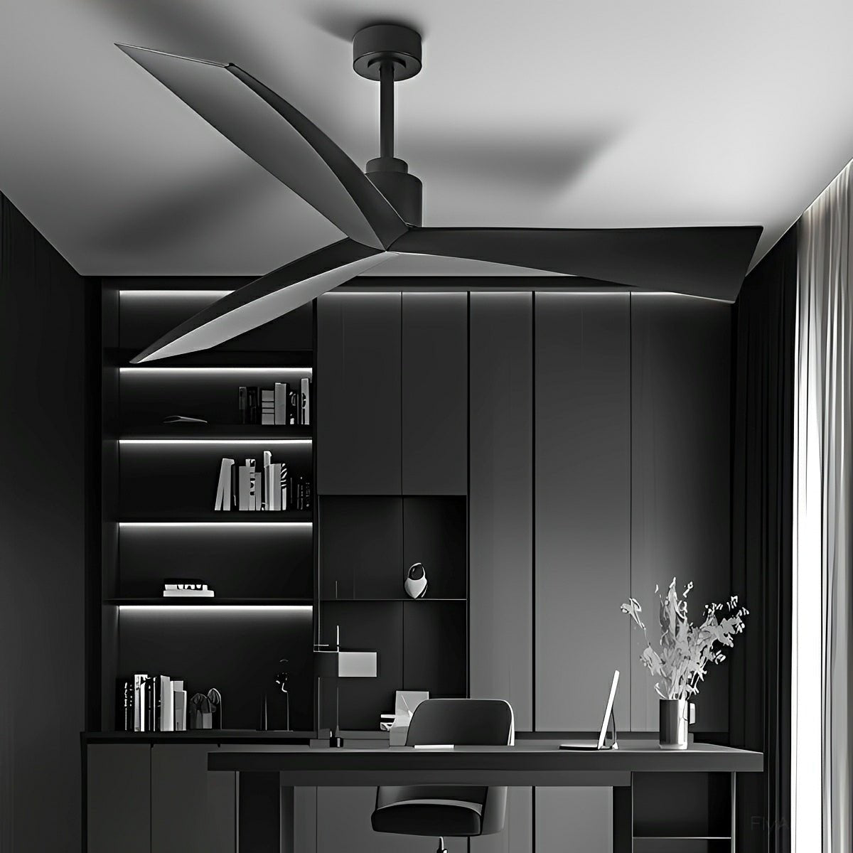 60" Contemporary Architecture Ceiling Fan with 3 Blades