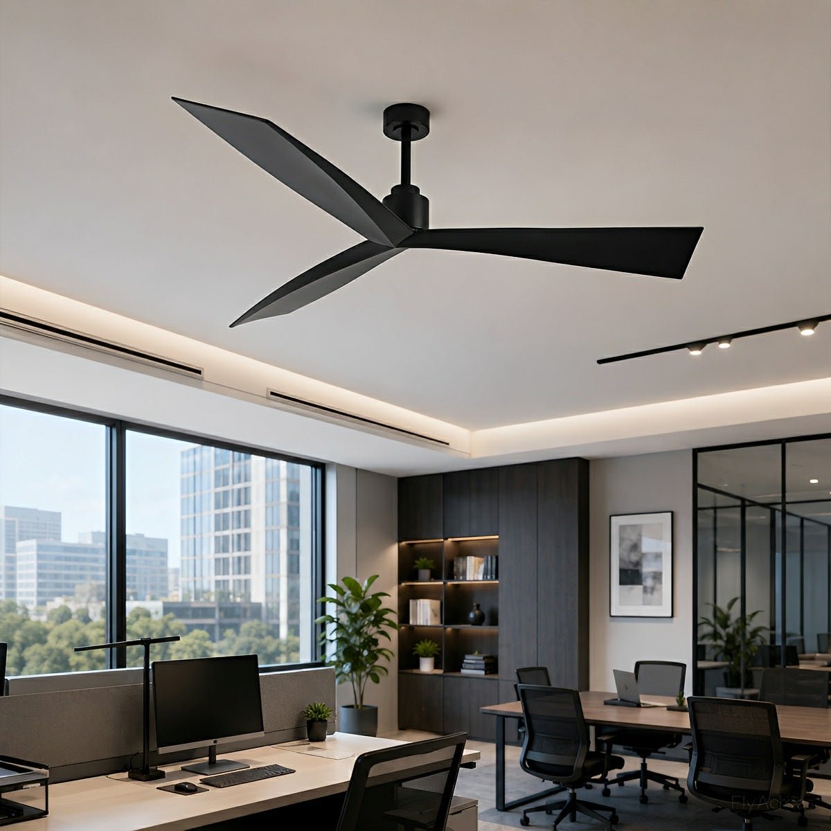 60" Contemporary Architecture Ceiling Fan with 3 Blades
