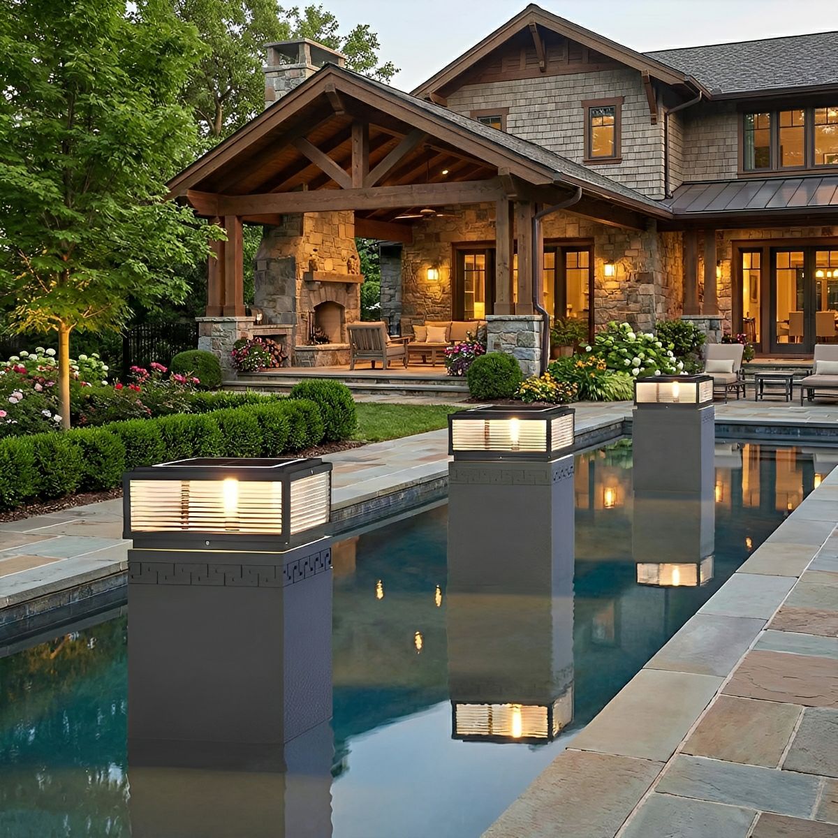 Waterproof Modern Square Outdoor Post Lights Fence Pillar Light