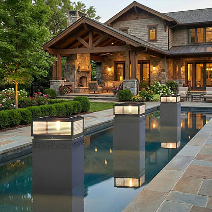 Waterproof Modern Square Outdoor Post Lights Fence Pillar Light