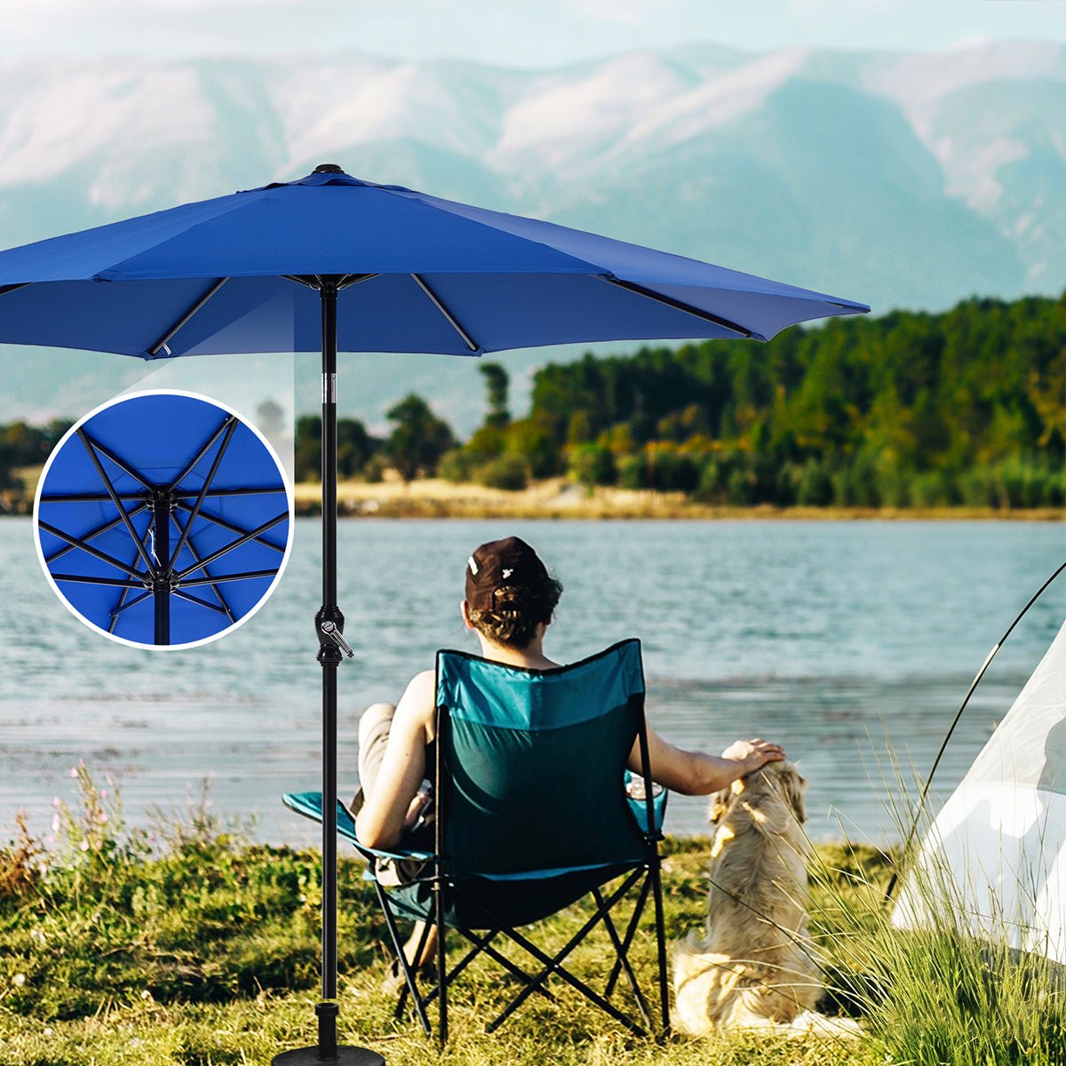 9 Ft Waterproof UV Protection Outdoor Patio Umbrella