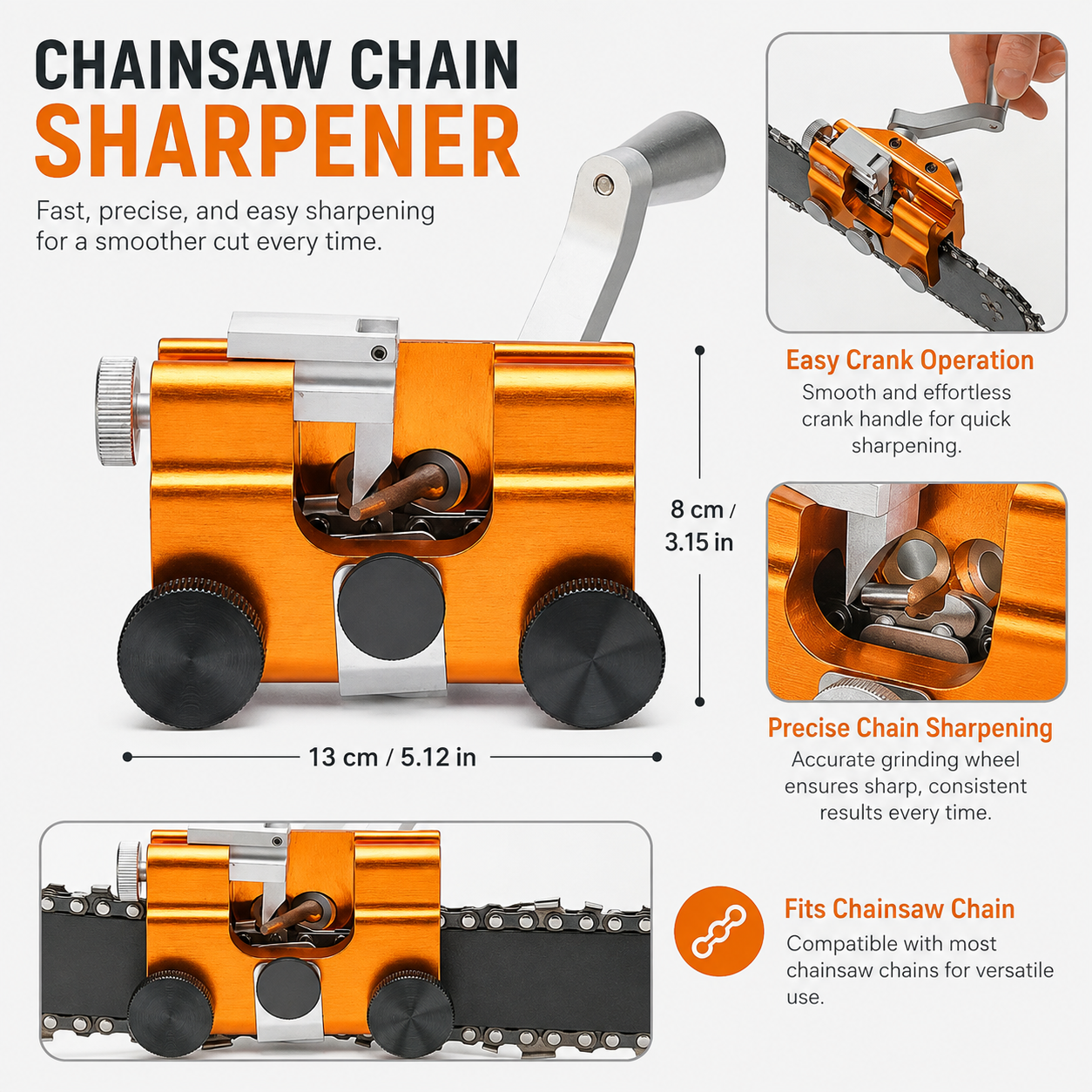 Precision Chainsaw Chain Sharpening Tool