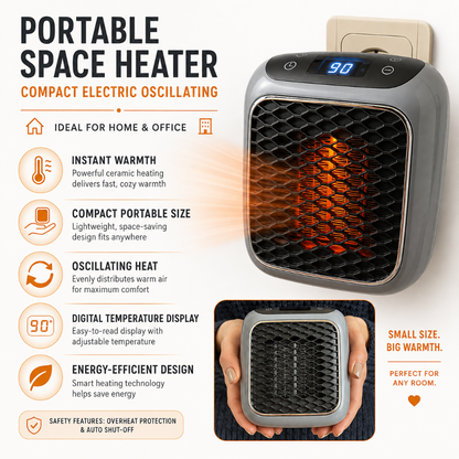 Compact Oscillating Electric Space Heater