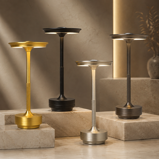 Wireless Dimmable Metallic Table Lamp
