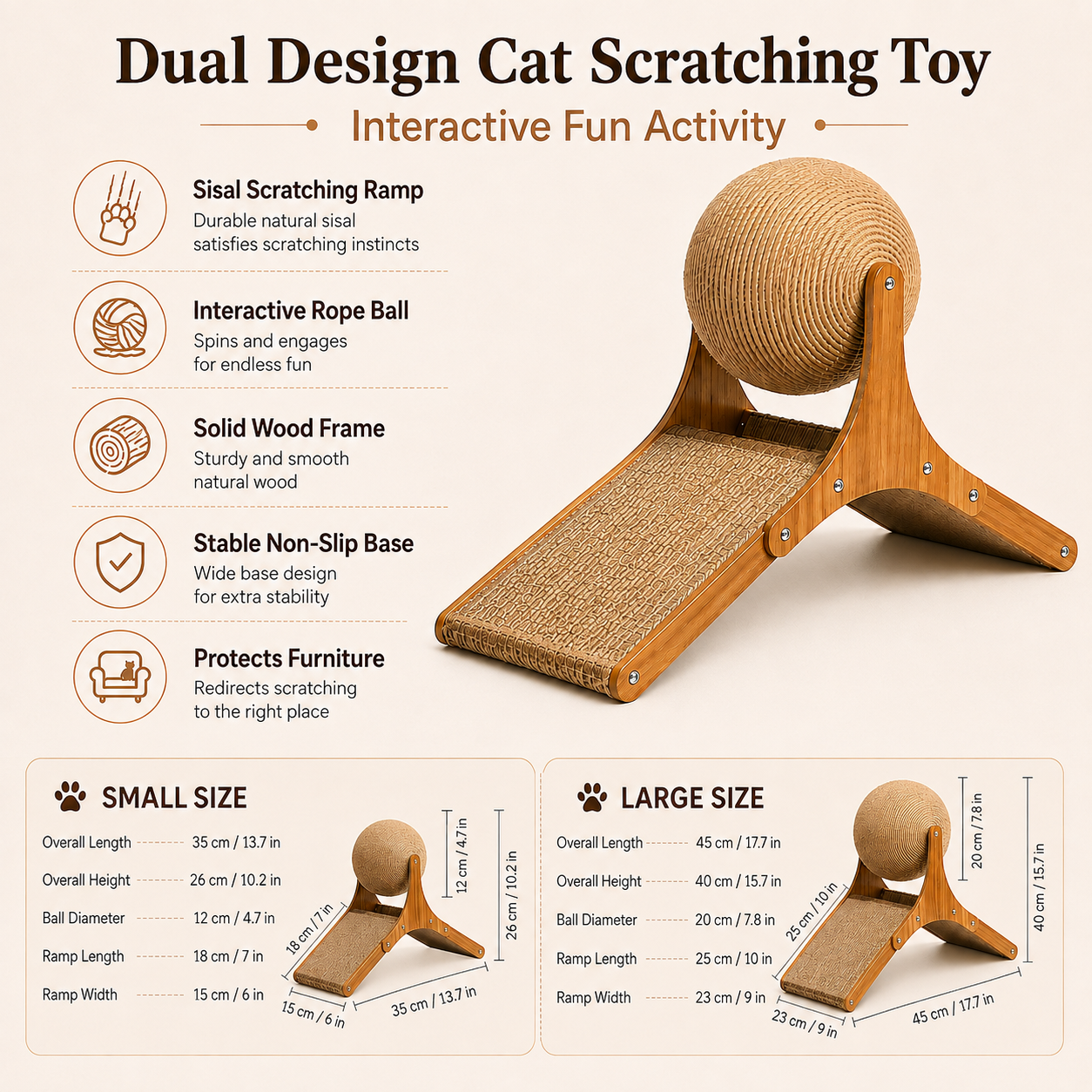 Dual-Design Interactive Cat Scratching Toy
