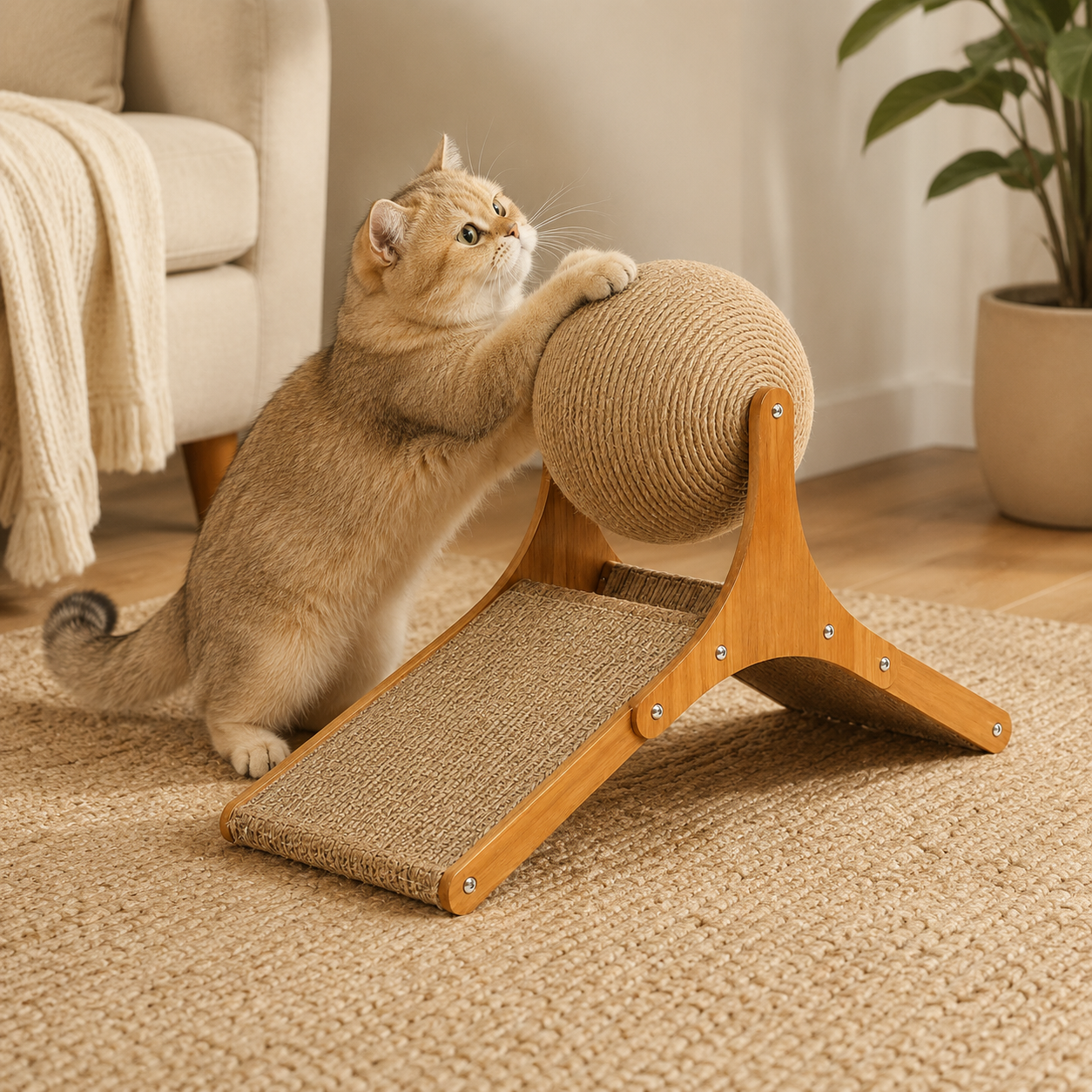 Dual-Design Interactive Cat Scratching Toy