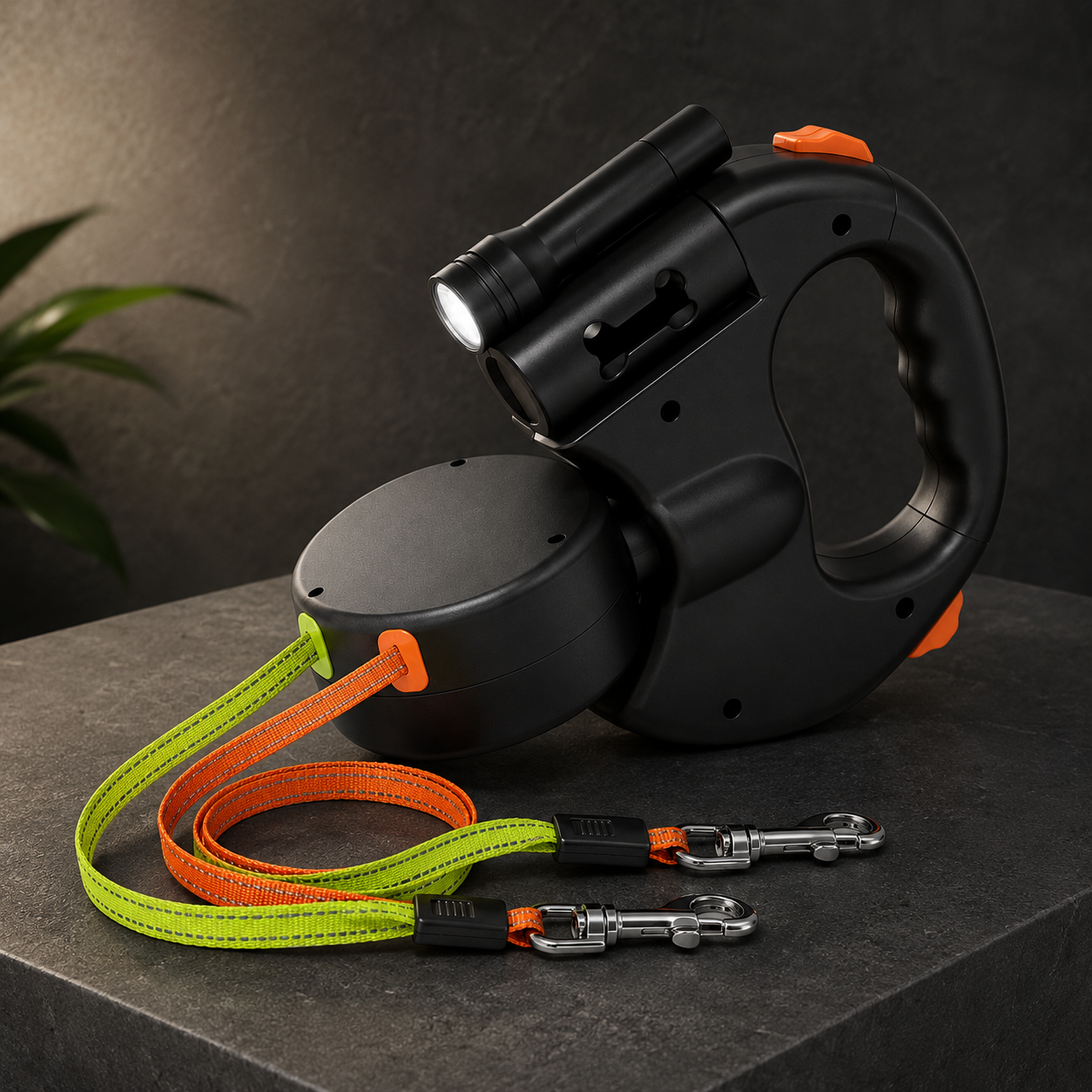 Hands-Free Dual Dog Leash with LED Light