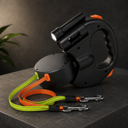 Hands-Free Dual Dog Leash with LED Light
